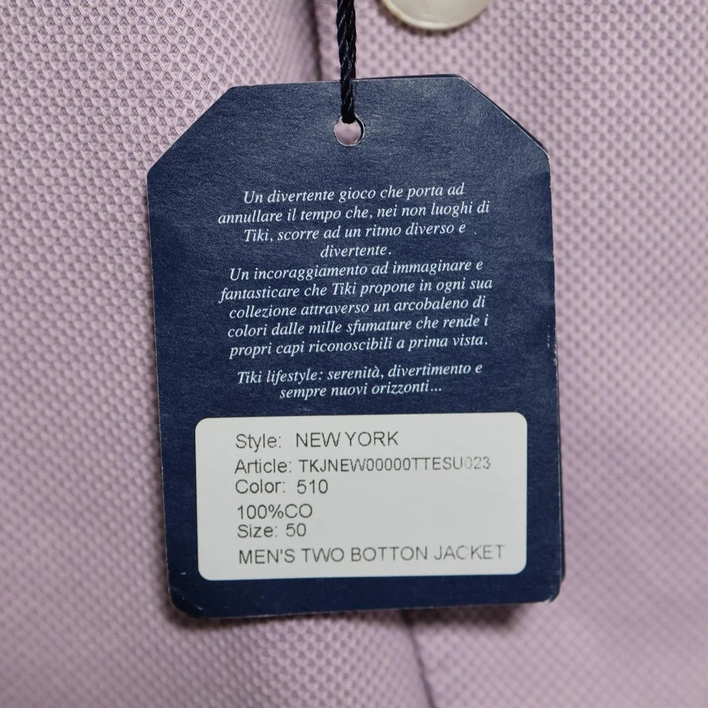 Tiki Napoli Sport Coat Mens US 40 IT 50 Purple Fuschia New York Tweed Two Button